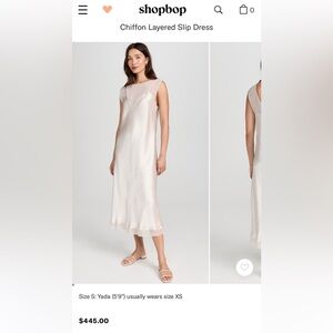 NWT Vince chiffon layered satin slip dress